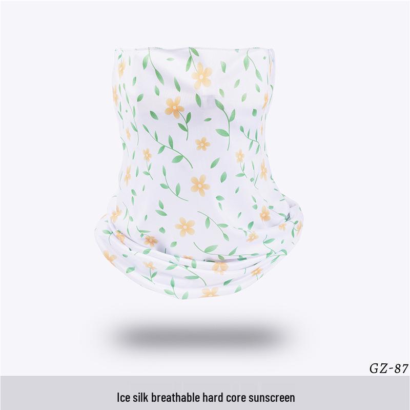 Ice Silk Ear-Hanging Face Mask - Breathable Sunshade & Neck Gaiter for Cycling & Sports