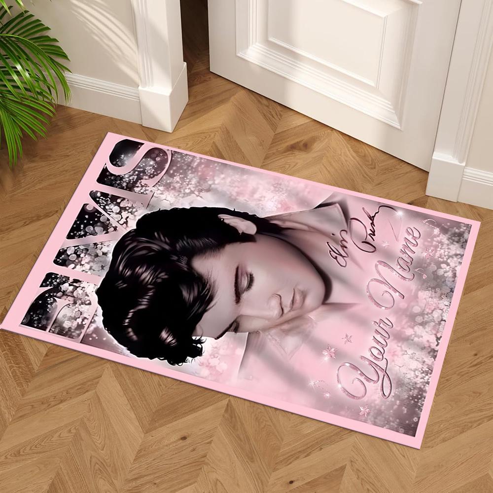 Elvis Presley Personalized Text Floor Mat Design for Dormitory Balcony Decorate room Dining Room Antislip Carpet Office home decor