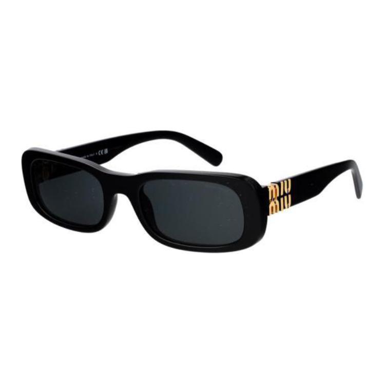 MIU MIU Logo Rectangle Sunglasses Women Sunglasses Black 0MU08ZS1AB5S0