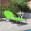 Foldable Sun Lounger Green 188 x 57 x 86.5 cm Polyester