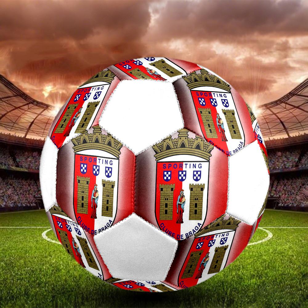 1PC SC Braga poster size 5 soccer ball PrahaIndoor Soccer Ball Colorful All Ages Machine Stitched PVC Competition Ready Durable High-Bounce