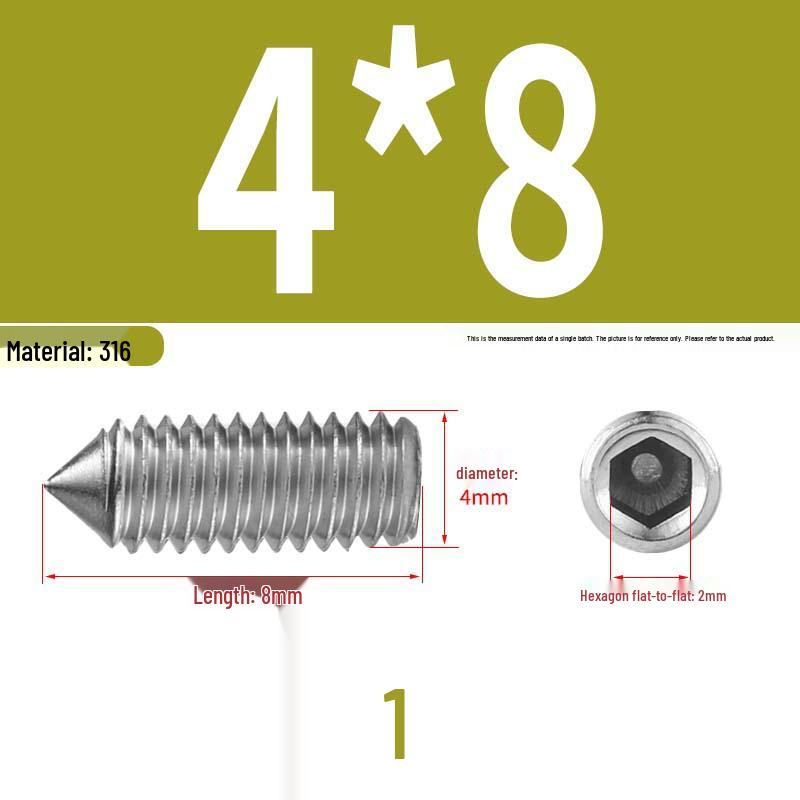 12.9 Edelstahl 304 Innensechskant Kegelspitze Gewindestift M2/M3