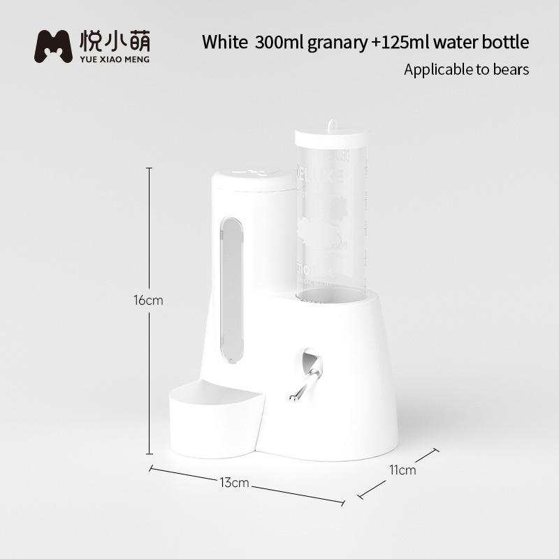 Hamster Water Feeder Klein Dier Automatische Dispenser Drinkwaterfles Kommen Schotel met Voedselcontainer voor Cavia Rat White