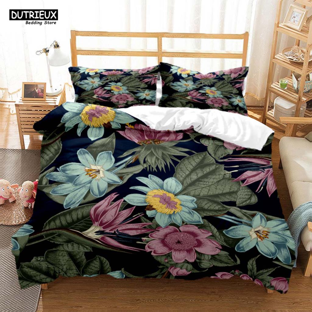 Plant Flowers Digital Print Polyester Bedding Sets Child Kids Covers Boys Duvet Cover Set For Teens Bedding Set