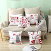 Nordic Christmas Pillow Cover Cartoon Elk Sofa Cushion Cover Peach Skin Pillow Cover