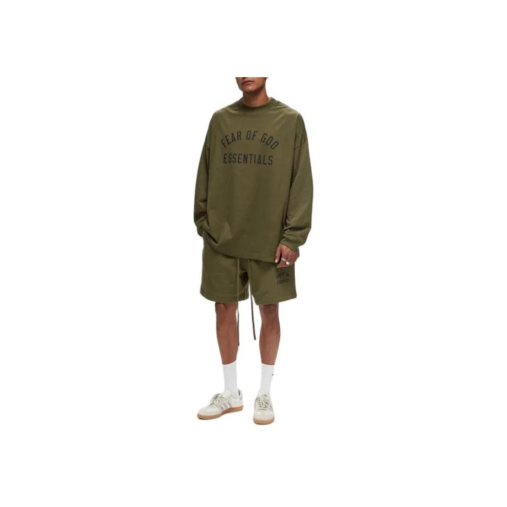 Fear of God Essentials Jersey Long-Sleeve Tee Olive Men Tops Green 125BT244204F