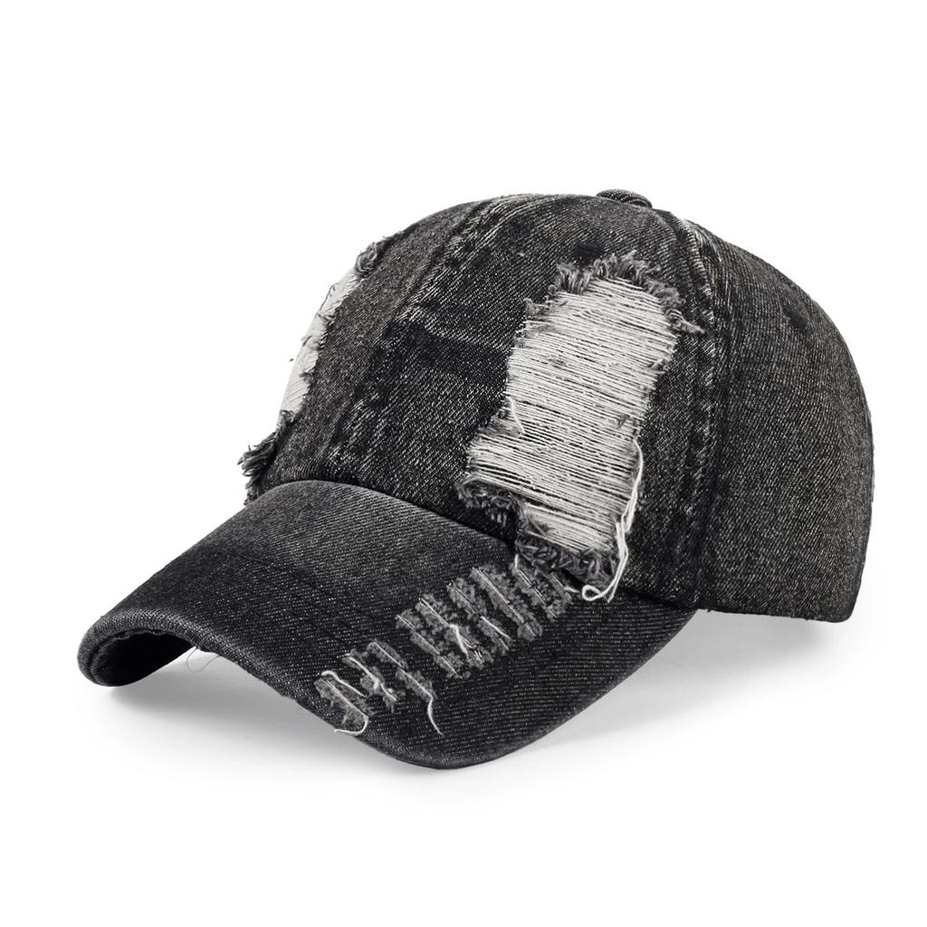 Women'S Korean Versatile Ripped Denim Baseball Cap Summer Sun Protection Visor Cap Men'S Style
