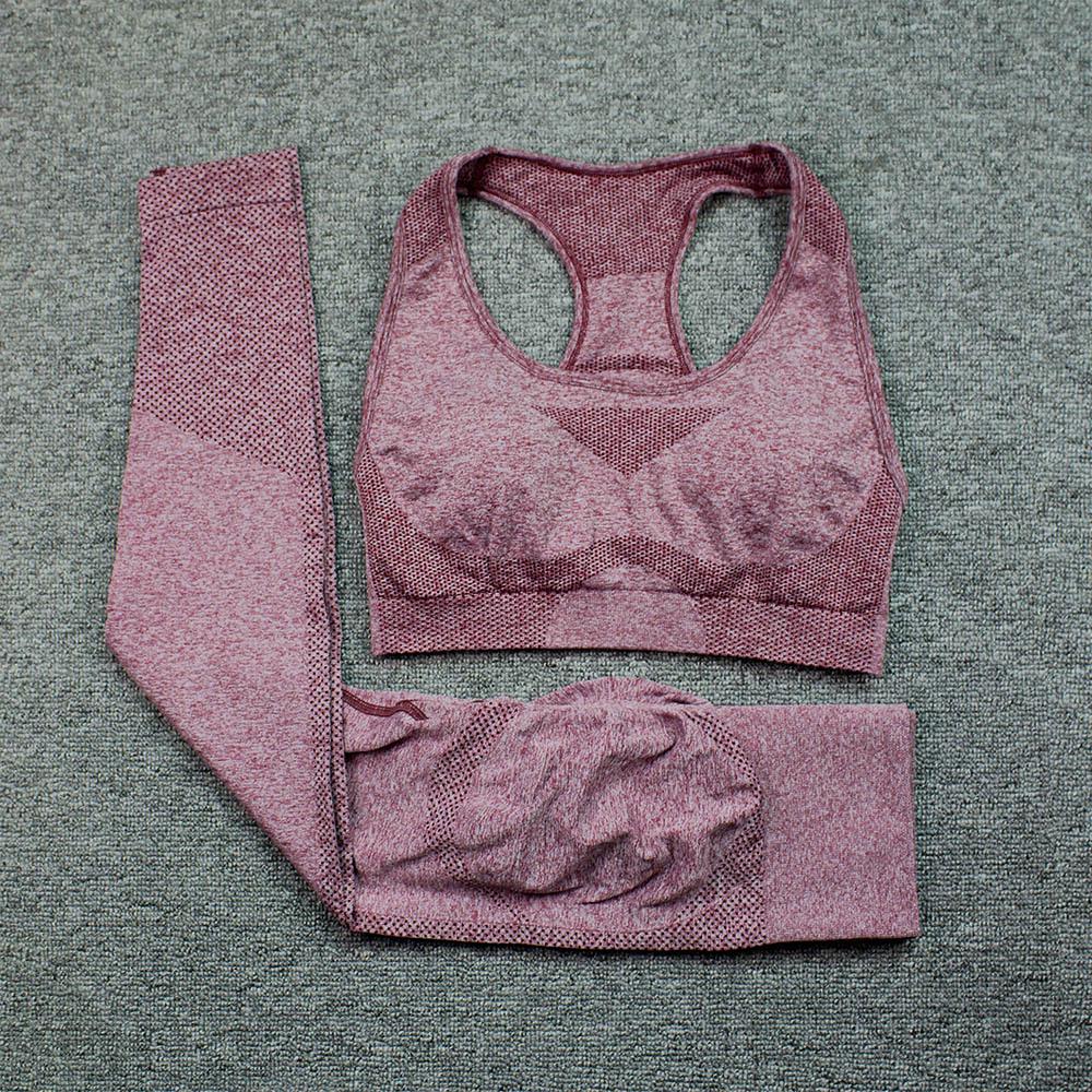 European & American Women's Butt-Lifting Seamless High-Waisted Yoga Pants & Bra Set