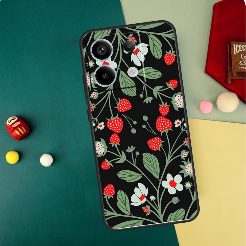 Strawberry Case For Xiaomi Redmi Note 13 Pro 14 12 11 10 15 Pro Plus Redmi 15 14C 13C 10C 12C 15C Funda