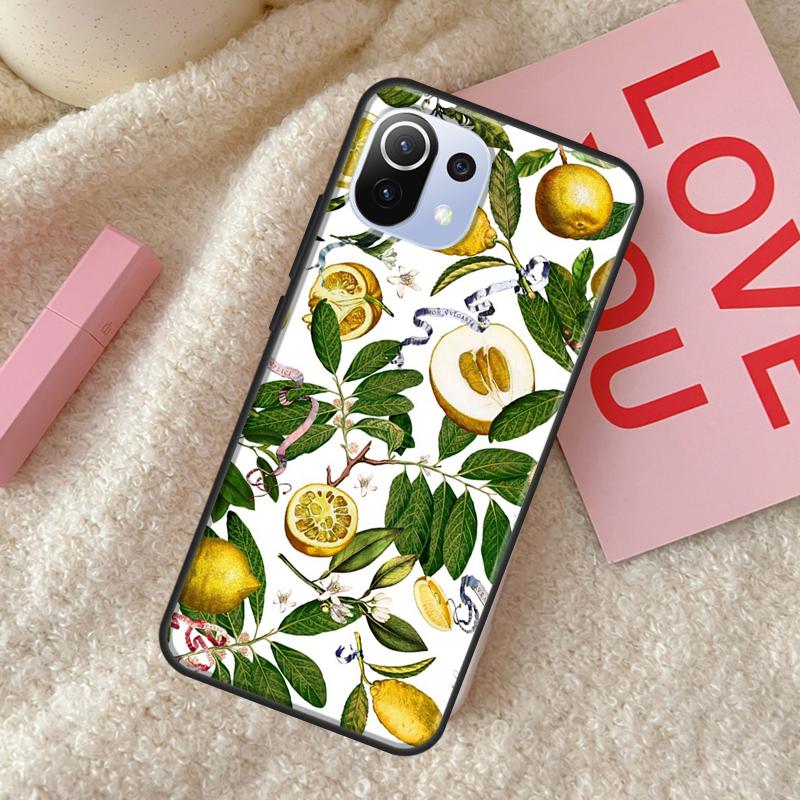 

Чехол с изображением тропических фруктов и лимона для POCO X4 Pro F3 M3 M4 Pro X3 Pro GT, чехол для телефона Xiaomi 12 11T Pro Mi 11 Lite POCO M4 Pro 5G