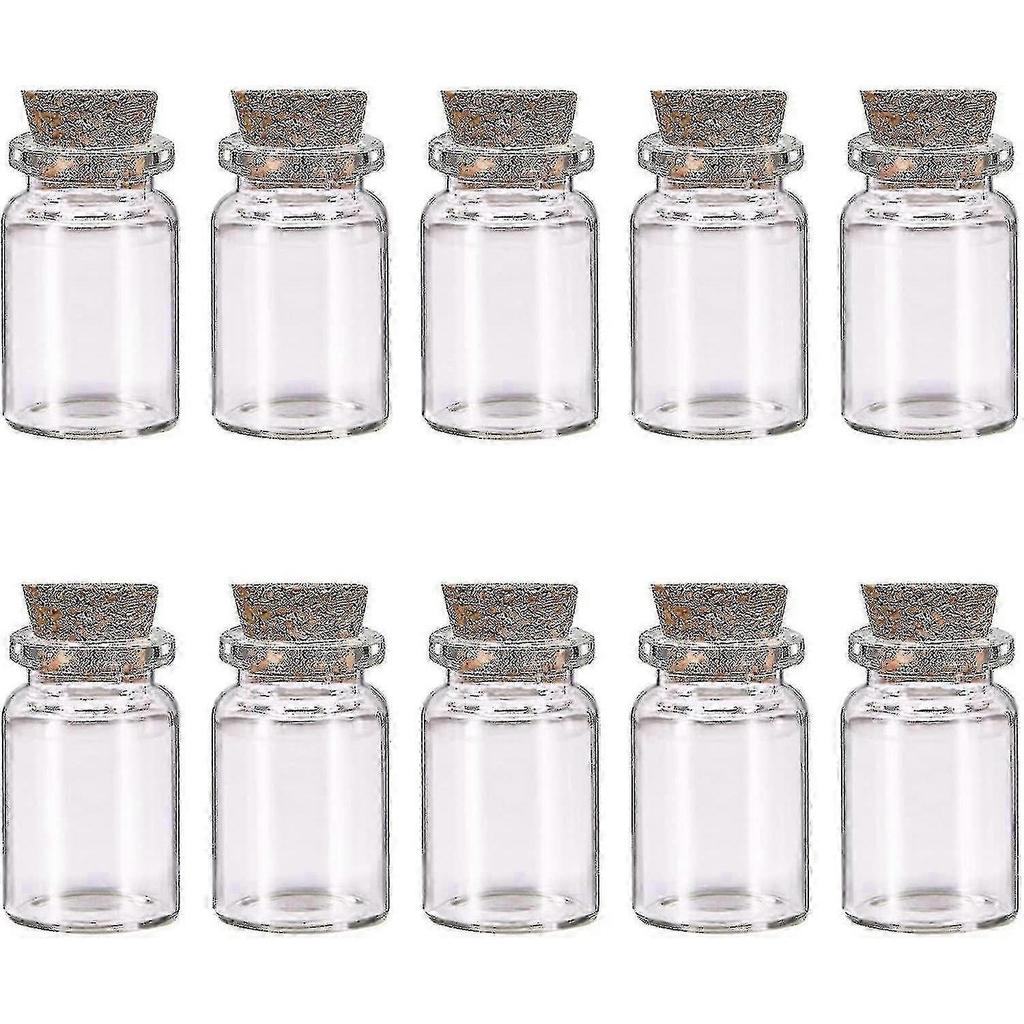 Ri - 10 Pcs Small Glass Bottles With Cork Lids, Mini Glass Bottles With Stoppers Empty Spell Jars Small Message Bottles Tiny Wishing Bottles Miniature