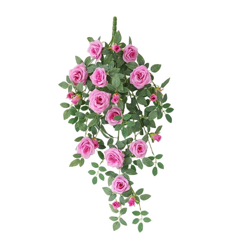 Artificial Flower Faux Rose Vine Realistic Floral Design 11 Large Flowers 10 Small Flowers Elegant Cascade Effect