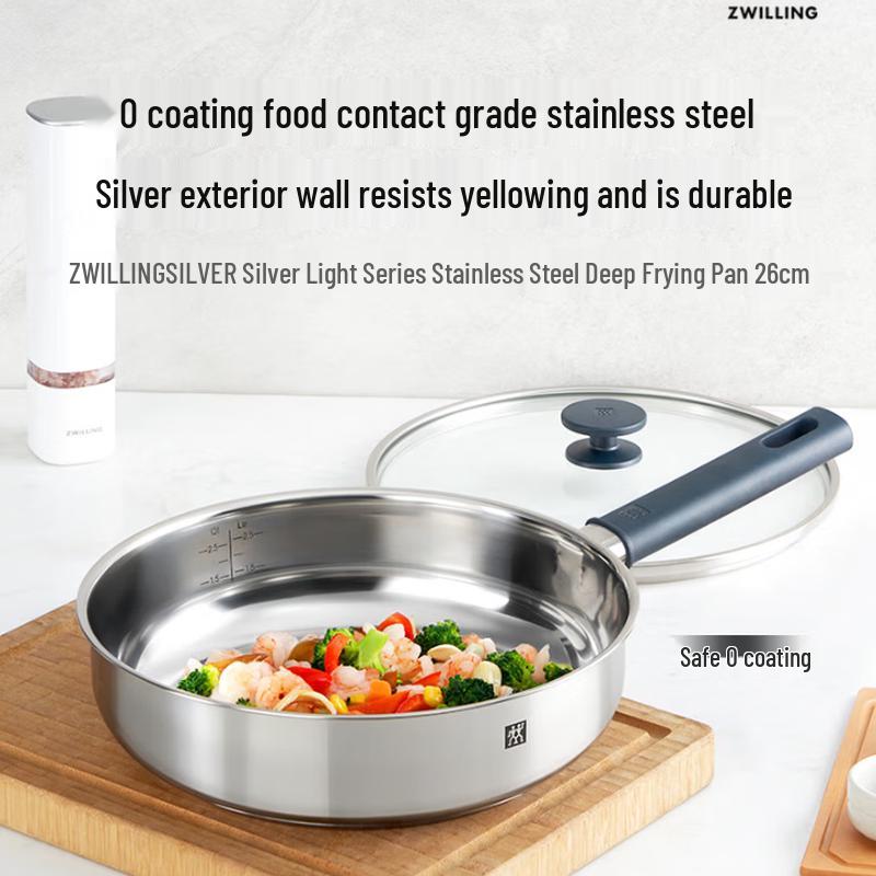 Zwilling Silver Light 304 Stainless Steel Frying Pan