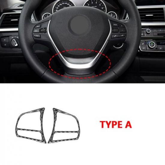 Carbon Fiber Steering Wheel Button Cover Trim For BMW 3 Series GT F30 F34 13-19 A