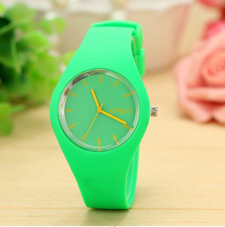 Women's Ultra-Thin Silicone Fashion Watch, Quartz Movement, Candy Color, Geneva Design