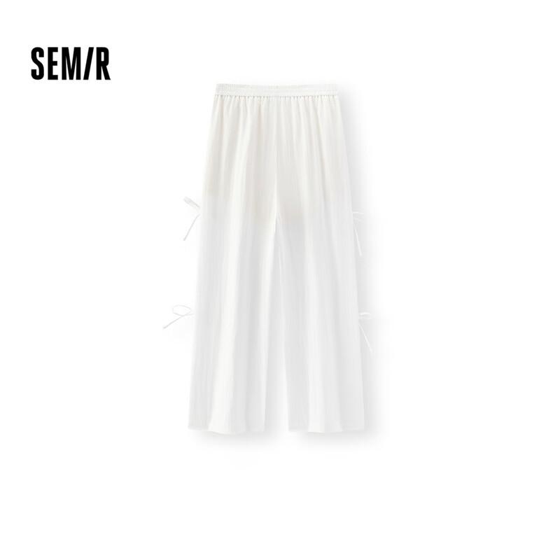 Semir Women's Bowknot Lace Wide-leg Casual Pants