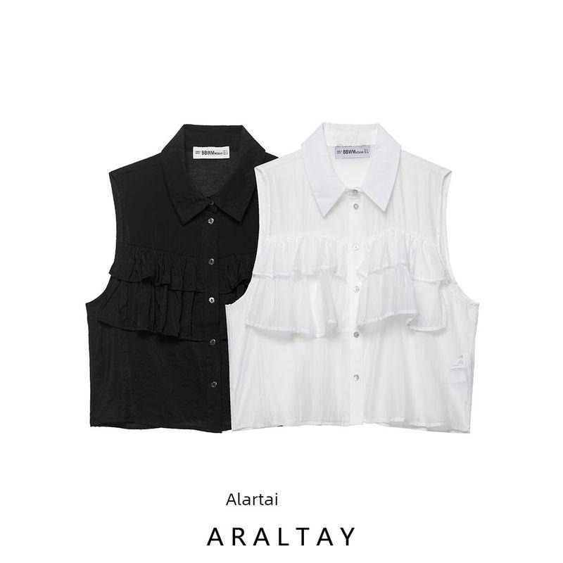 Araltay New Arrival Fashion Style Women's Clothing Fashion All-Match Minimalist Translucent Laminated Decoration Tops 1971804
