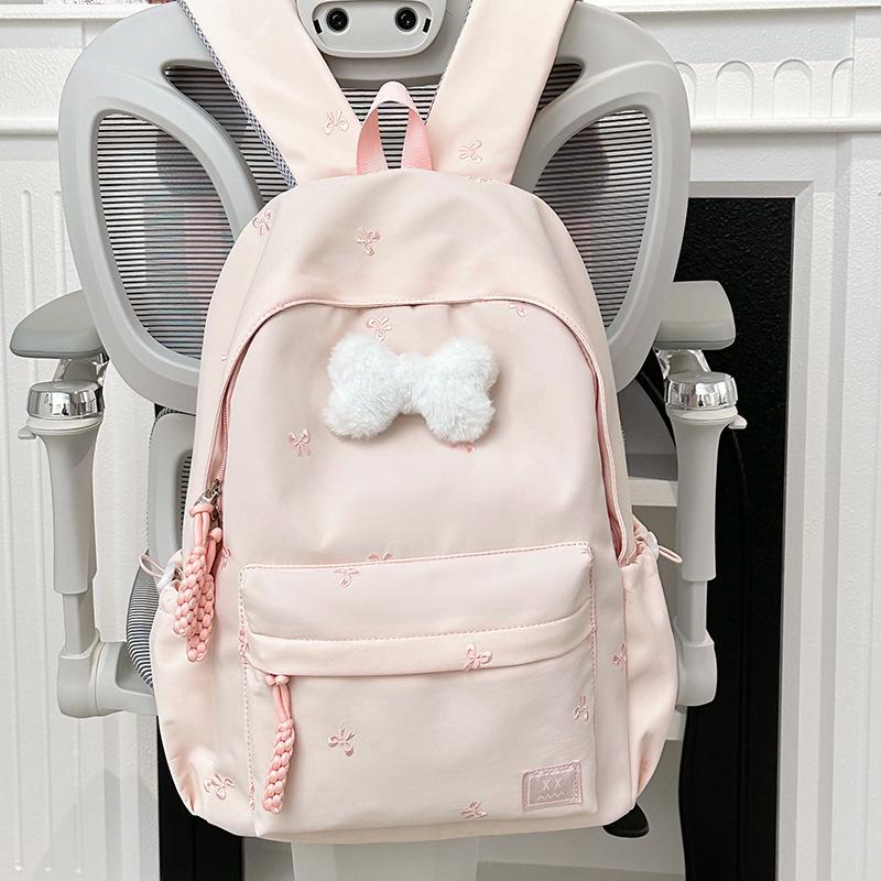 Schoolbag New Japanese Schoolbag Women's Simple Fresh and Versatile Junior High School Students Ins Bow Backpack Casual Backpack