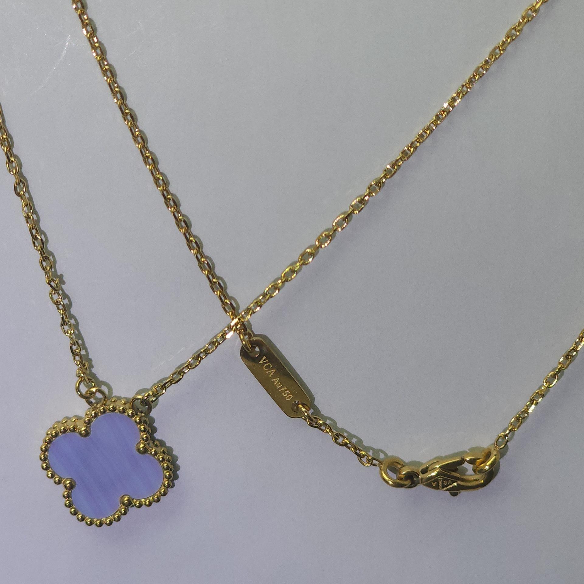 

Титанова сталь Версія преміум Чотирилисник Кольє Жіноче Натуральне Перламутрове Кольє Кольє на ключицю Жіночі Легка розкіш Високоякісні Ювелірні вироби