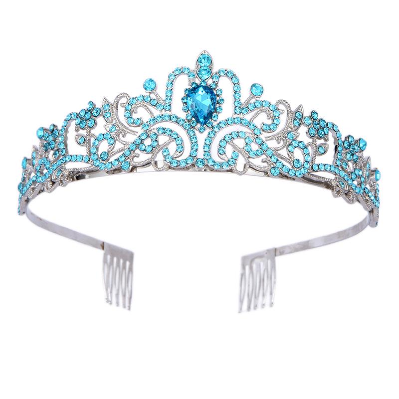 European & American Fashion Alloy Crystal Black Crown Headband for Brides & Halloween Parties