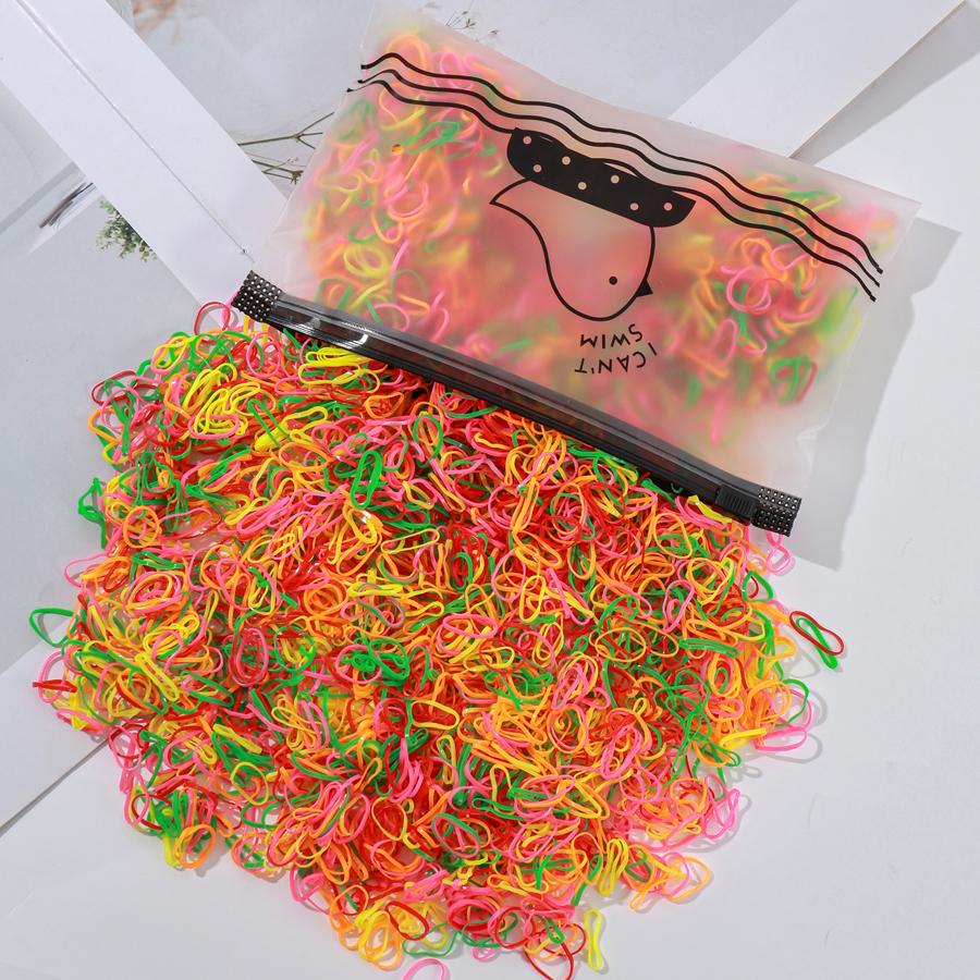500/1000/2000Pcs Girls Colourful Disposable Rubber Band Hair Ties Headband Children Ponytail Holder Bands Kids Hair Accessories