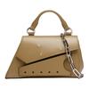 Gefasste Metallbeschläge Verstellbarer Leder-Schultergurt Handtasche Damenhandtaschen Hellbraun SB1WD0013P4745T7366