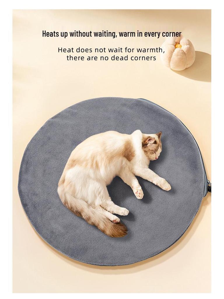 Pet Heated Blanket: Waterproof, Smart, Energy-Saving, Cat-Specific, Bite-Resistant, Constant Temperature Circular Pad