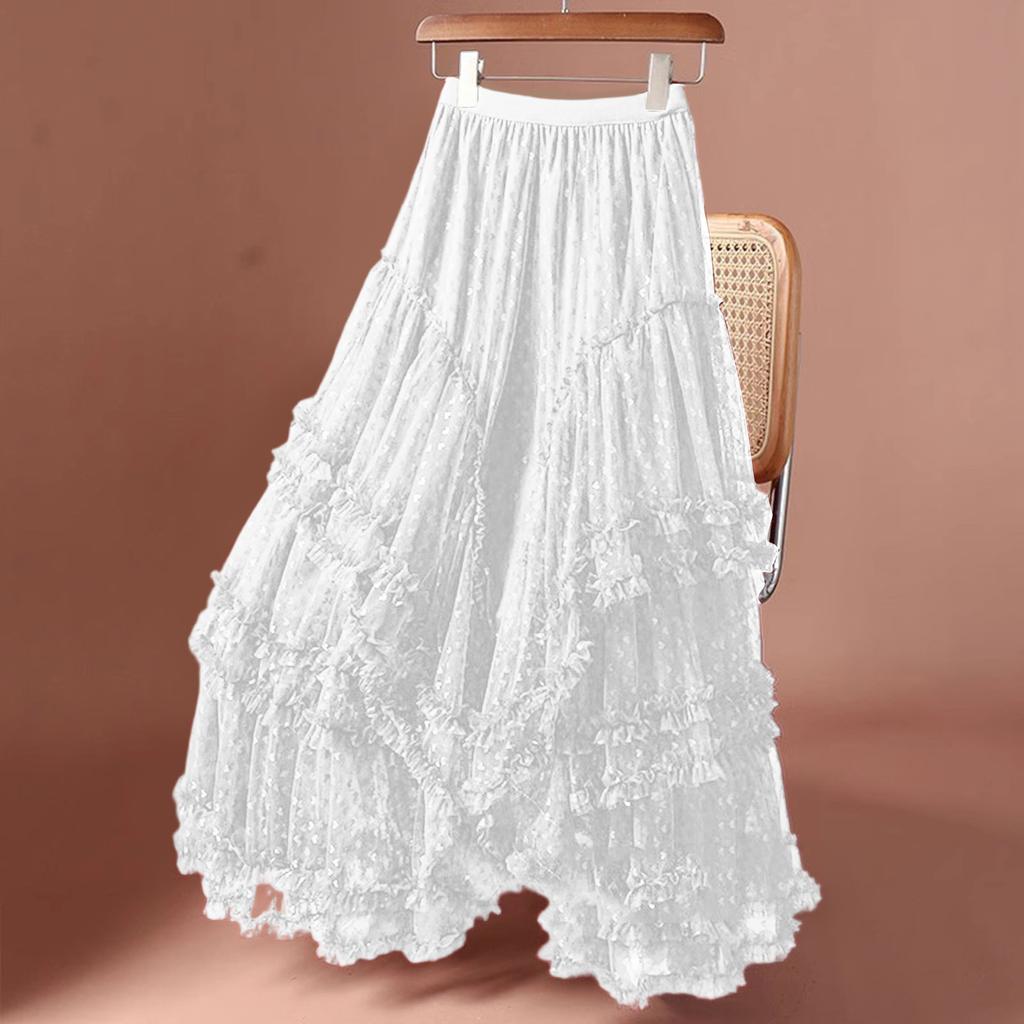 Ladies' Large Love Mesh Half Skirt Yarn Skirt