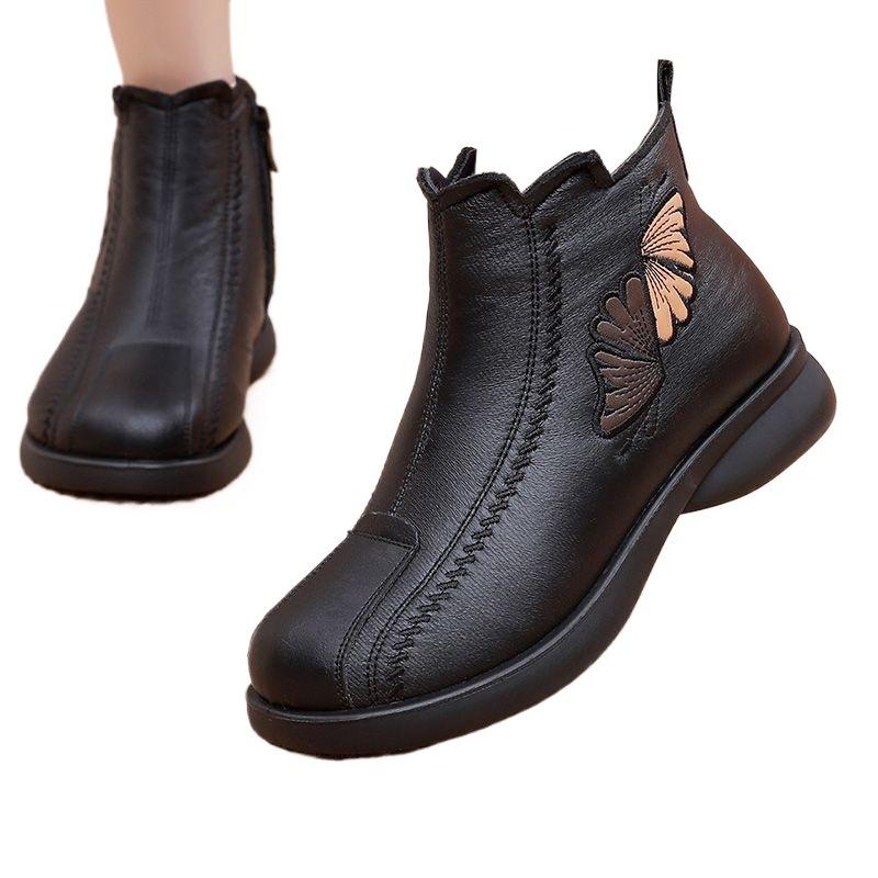 Winter velvet warm old north cloth shoes soft sole thickened women's shoes middle-aged and elderly mother shoes cotton boots the elderly cotton shoes