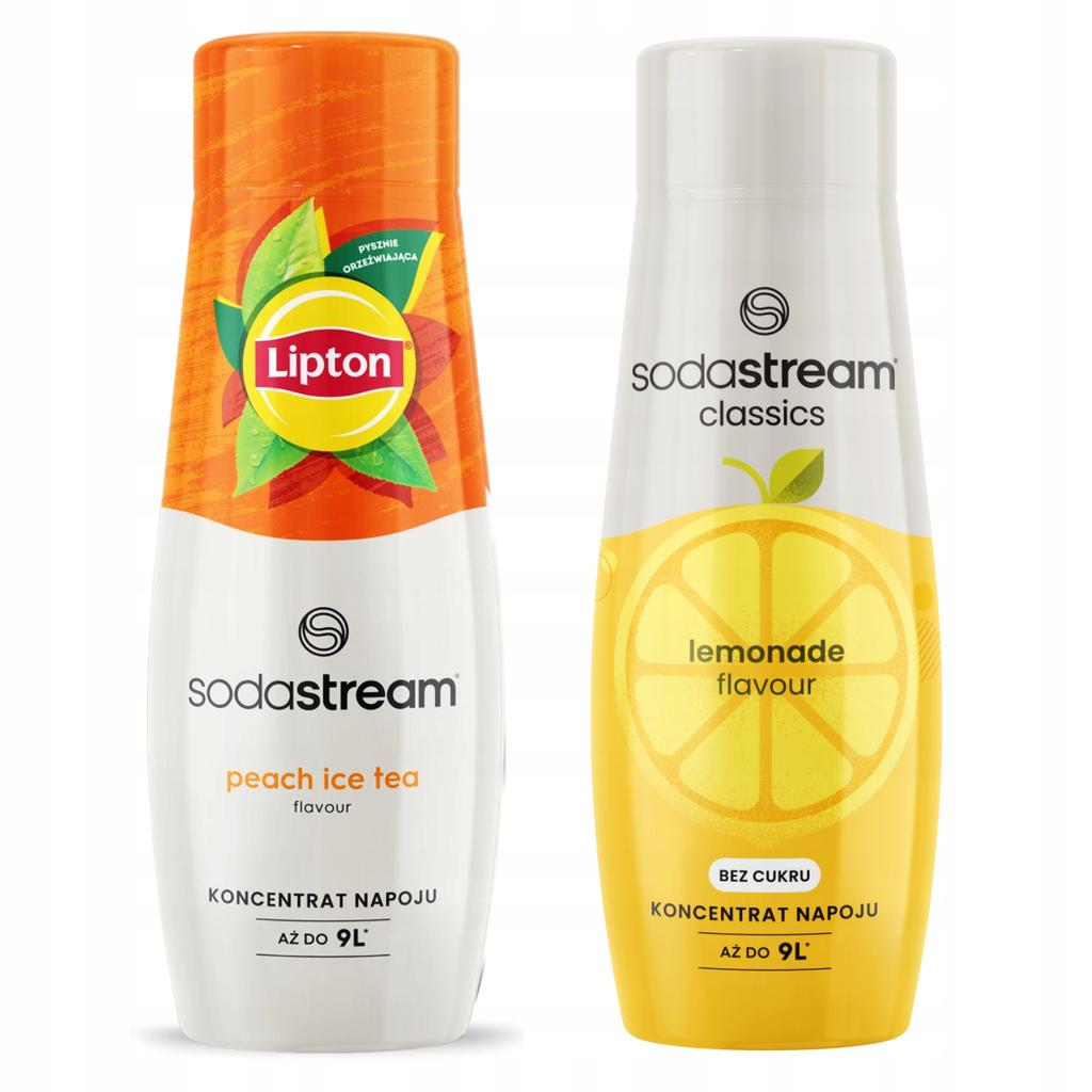 2X Lipton Ice Tea Peach Sodastream Syrup + Sugar-Free Lemonade