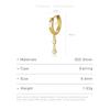 ANDYWEN 925 Sterling Silver Gold  CZ Piercing Huggies Clips Pendientes Drop Earring 2023 Fine Jewelry Gift
