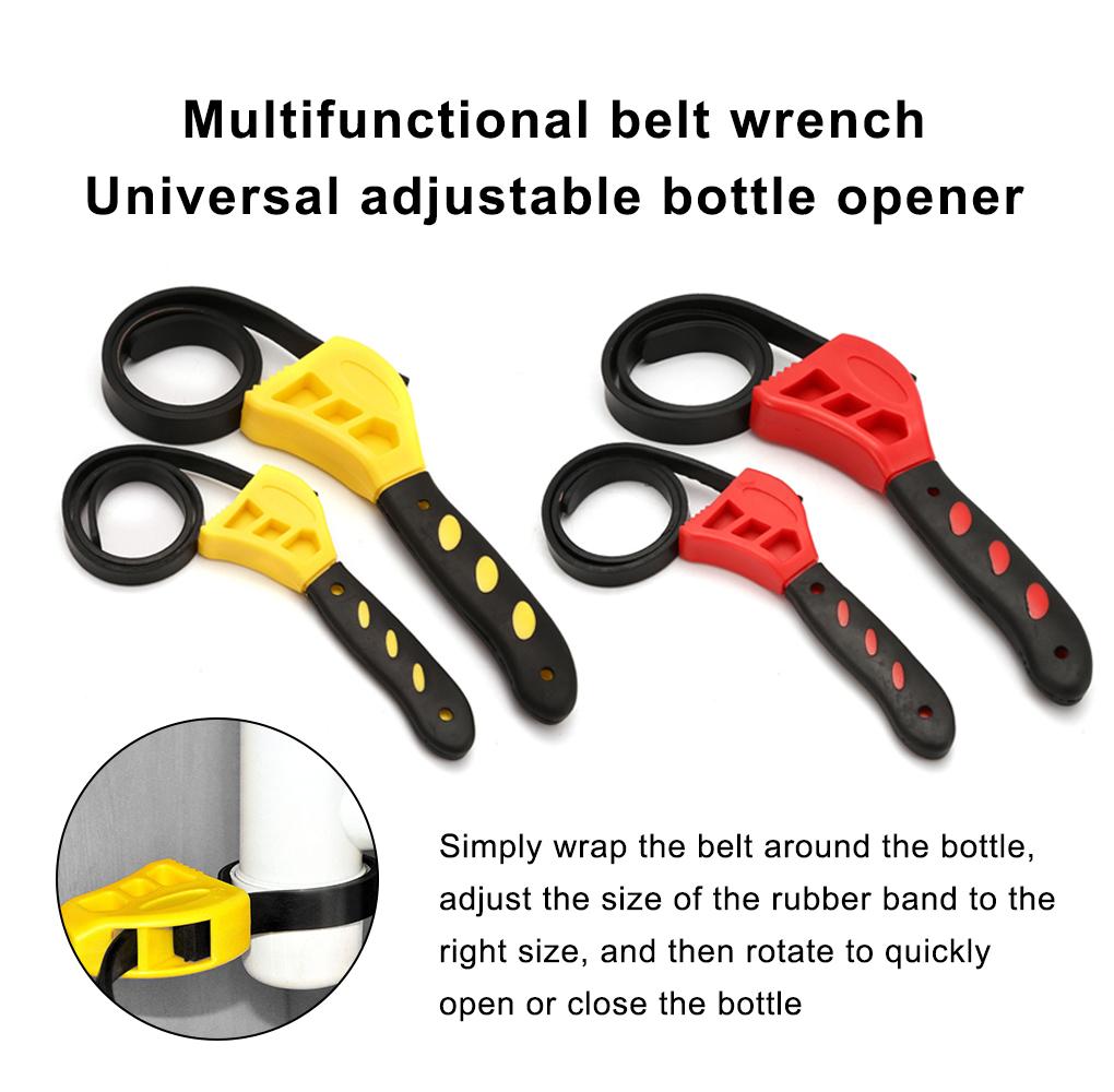 2 Pieces Multipurpose Rubber Strap Wrench Professional Simple Opening Wrenches Adjustable Belt Spanner Accessory