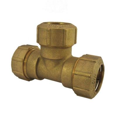 T-connector - BONI-SHOP® - 25 Mm - MS58 Brass - Watertight for PE Pipes - 16 Bar / -20°C To +120°C
