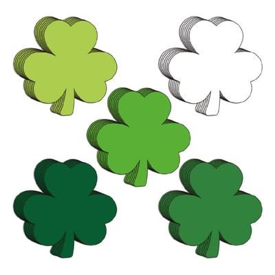Green Clovers Cards Saint Patrick's Day Decorative Cards Bulletin Board Cards Lovely Shamrock Cards