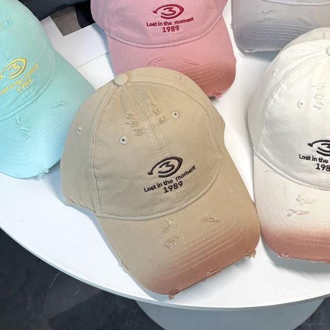 Spring And Summer Letter Embroidered Baseball Cap Female Retro Hat Showing Small Face Soft Top Cap Male