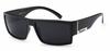 Locs Flat Top Gangster Black and Silver 91026 Men's Sunglasses, Frame,