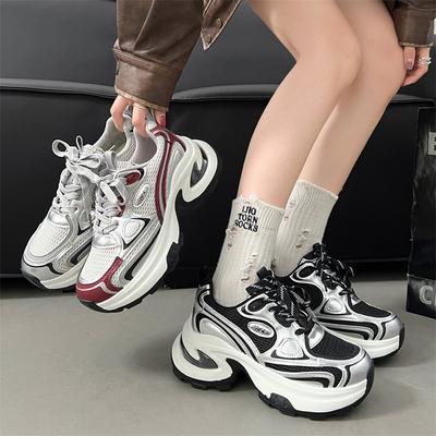 Fashion Flow Increases Thick-soled Dad Shoes Women's Autumn and Winter Explosion Velvet Lightweight Fried Street Sneakers