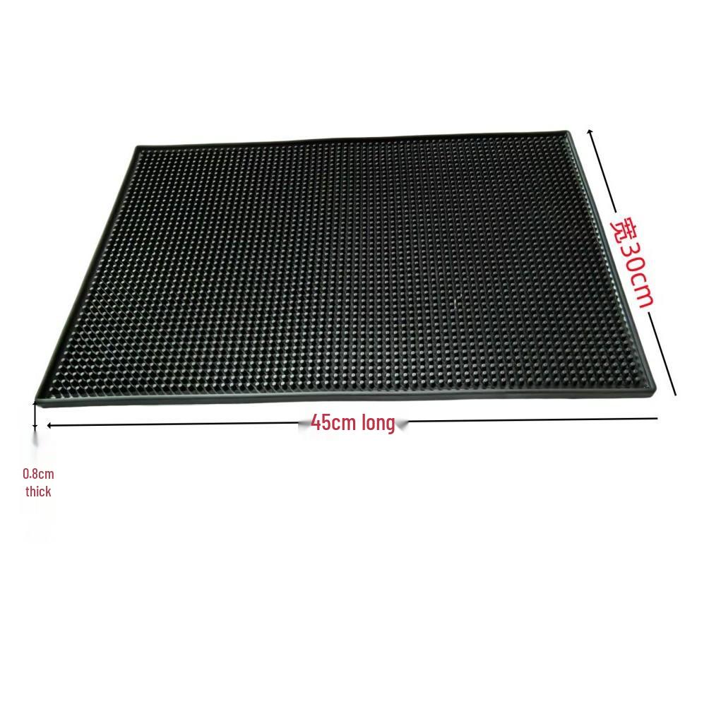 Black Non-slip Heat-insulating Rubber Bar Mat and Teaware Drainer Coaster