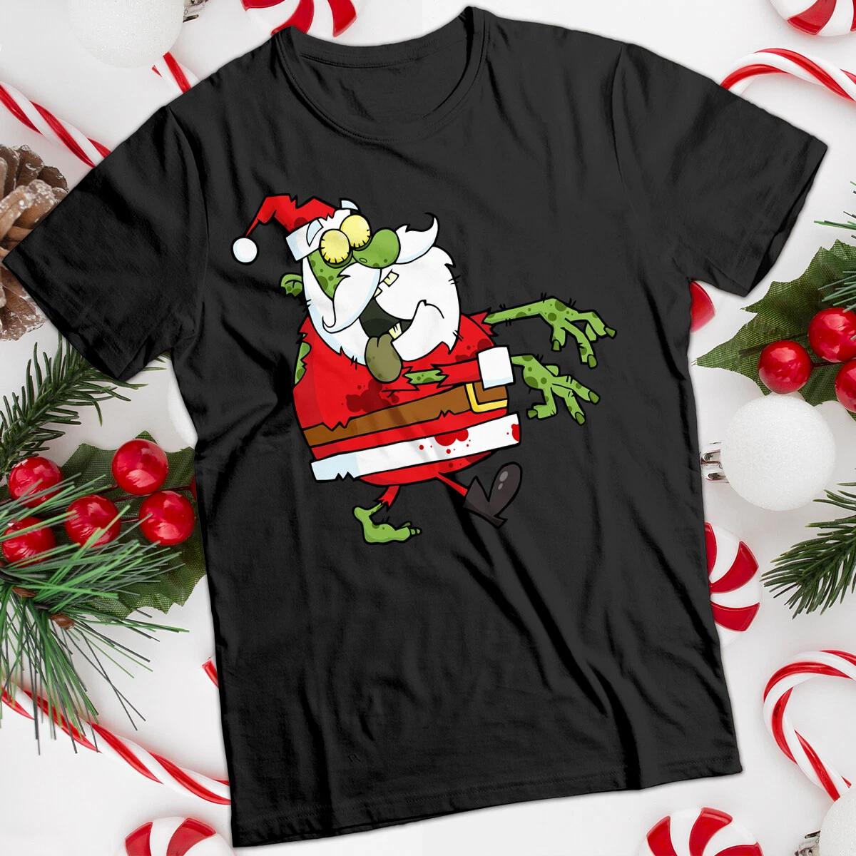 Bad Taste Christmas T-shirt Ugly Zombie Santa Tee #MC 130