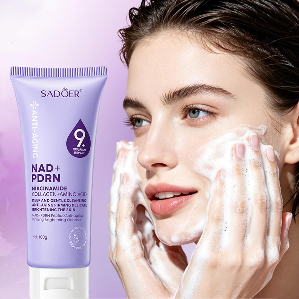 Sadoer Niacinamid Gesichtsreiniger 100g, Anti-Aging Straffendes Tiefenreinigung Gesichtsreiniger mit Kollagen & Aminosäure, Aufhellende Zarte Hautpflege