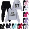 Children's Casual Fashion Digital Print Hooded Sweatshirt And Pants Set