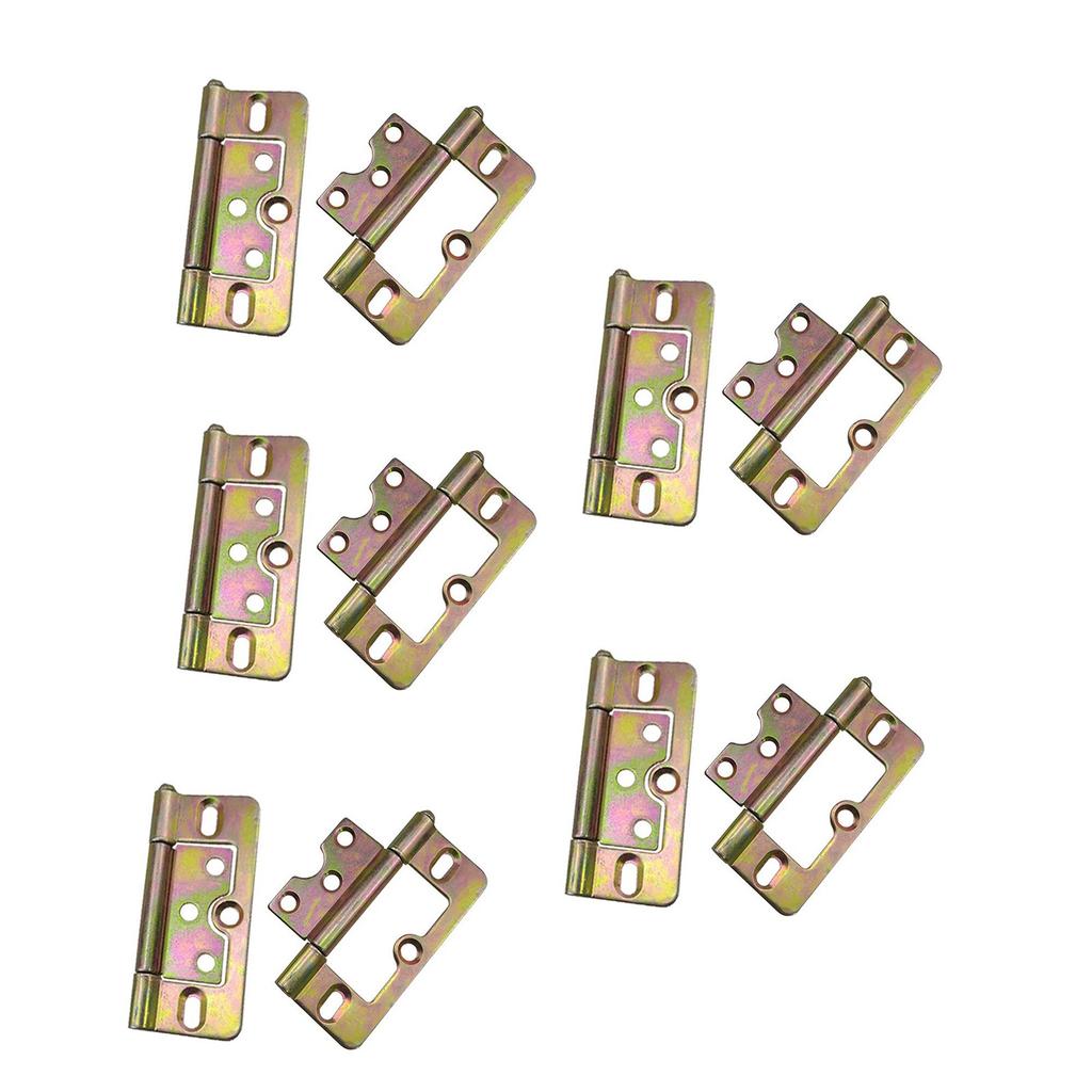 10Pieces Door Hinges Without Mortise Silents Operations Convenient for Cabinetry Furniture and Wardrobe Door Daily Use