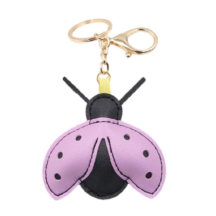 

Secure Carabiner Ladybeetle Keychain Lightweight Faux Leather For Keys Travel Outdoor фіолетовий
