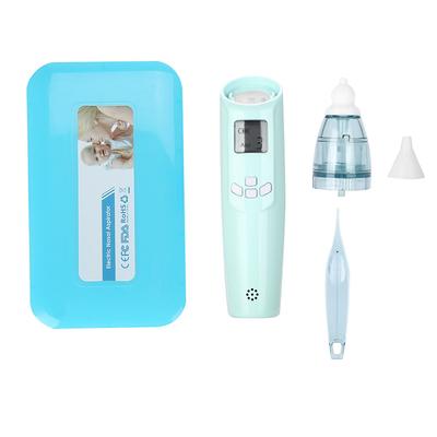 Elektrischer Nasensauger, tragbarer Schleimreiniger für Babys, mit sanftem LED-Licht und Musiklicht, Blau
