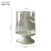 Retro Country Reindeer Christmas Tree Glass Candlestick Ornament
