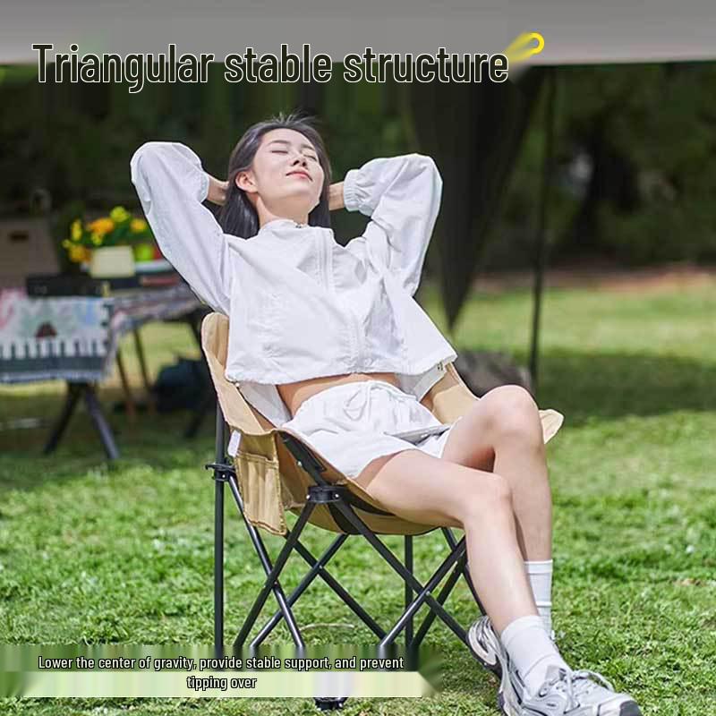 Convenient Outdoor Folding Moon Chair: Lightweight & Portable for Camping, Fishing, Beach & Picnic