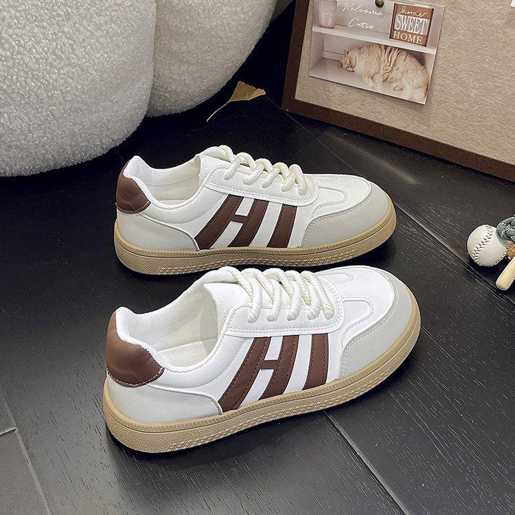 

Fashion 2025 New Designer Casual Sneakers for Women Spring Autumn Lace Light Color Match Board Shoes Female High Quality Zapatos Mujer 41 коричневый