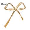 Bowknot Shape Pin Hollow Bow Alloy Brooch Pin, Golden Silver Plated Lapel Clothing Decoration Sweater Cardigan Coat Suits Accessories, Jewelry