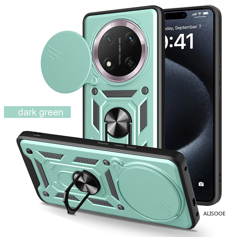 For Honor Magic 7 Lite 5G Case Slide Camera Ring Holder Shockproof Phone Cover for Honor Magic7 Lite Armor Fundas