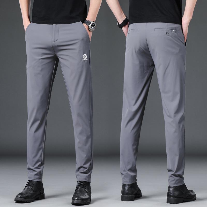 

Повседневные брюки весна/лето: Мужские высокоэластичные модные повседневные брюки корейского производства: Летние тонкие повседневные брюки из ледяного шелка: Мужские летние брюки 38